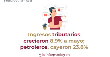 Ingresos tributarios crecieron 8.9% a mayo; petroleros, cayeron 23.8%